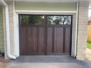 Residential Garage Door BEFORE and AFTER after CHI 5602 walnut 1 after CHI 5602 walnut 1