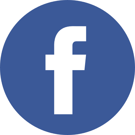 White lowercase "f" on a blue circle background, representing the Facebook logo for Wisconsin garage door repair services.