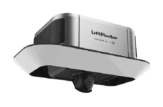 Garage Door Openers 6690L 1 Ceiling-mounted LiftMaster garage door opener with built-in camera and MyQ technology, featured against a plain background—perfect for those seeking reliable Wisconsin garage door repair solutions.
